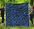 Blue Leopard Print Quilt