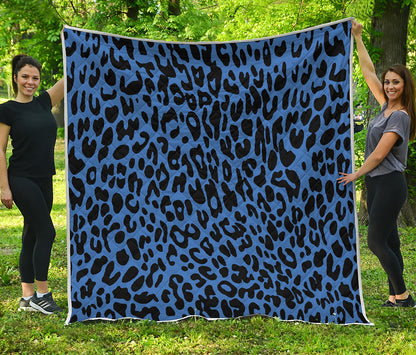 Blue Leopard Print Quilt