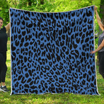 Blue Leopard Print Quilt