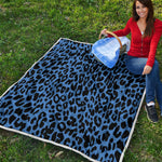 Blue Leopard Print Quilt