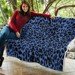 Blue Leopard Print Quilt