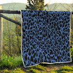 Blue Leopard Print Quilt