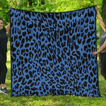 Blue Leopard Print Quilt