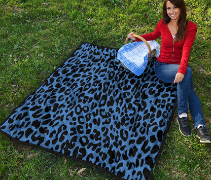 Blue Leopard Print Quilt