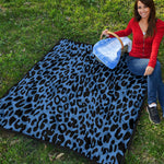 Blue Leopard Print Quilt