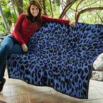 Blue Leopard Print Quilt