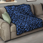 Blue Leopard Print Quilt