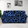 Blue Leopard Print Sofa Cover