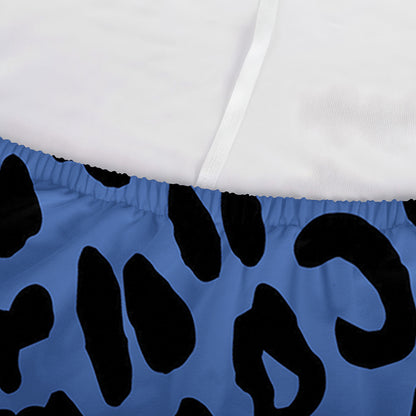 Blue Leopard Print Sofa Cover