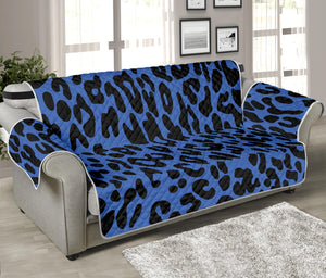 Blue Leopard Print Sofa Protector