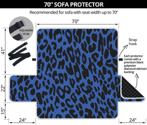 Blue Leopard Print Sofa Protector