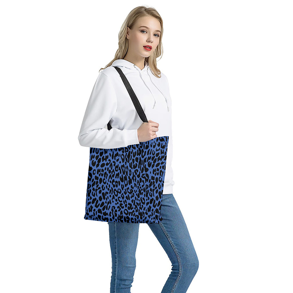 Blue Leopard Print Tote Bag
