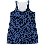 Blue Leopard Print Women's Racerback Tank Top