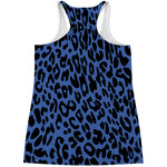 Blue Leopard Print Women's Racerback Tank Top