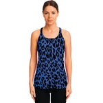 Blue Leopard Print Women's Racerback Tank Top