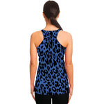 Blue Leopard Print Women's Racerback Tank Top