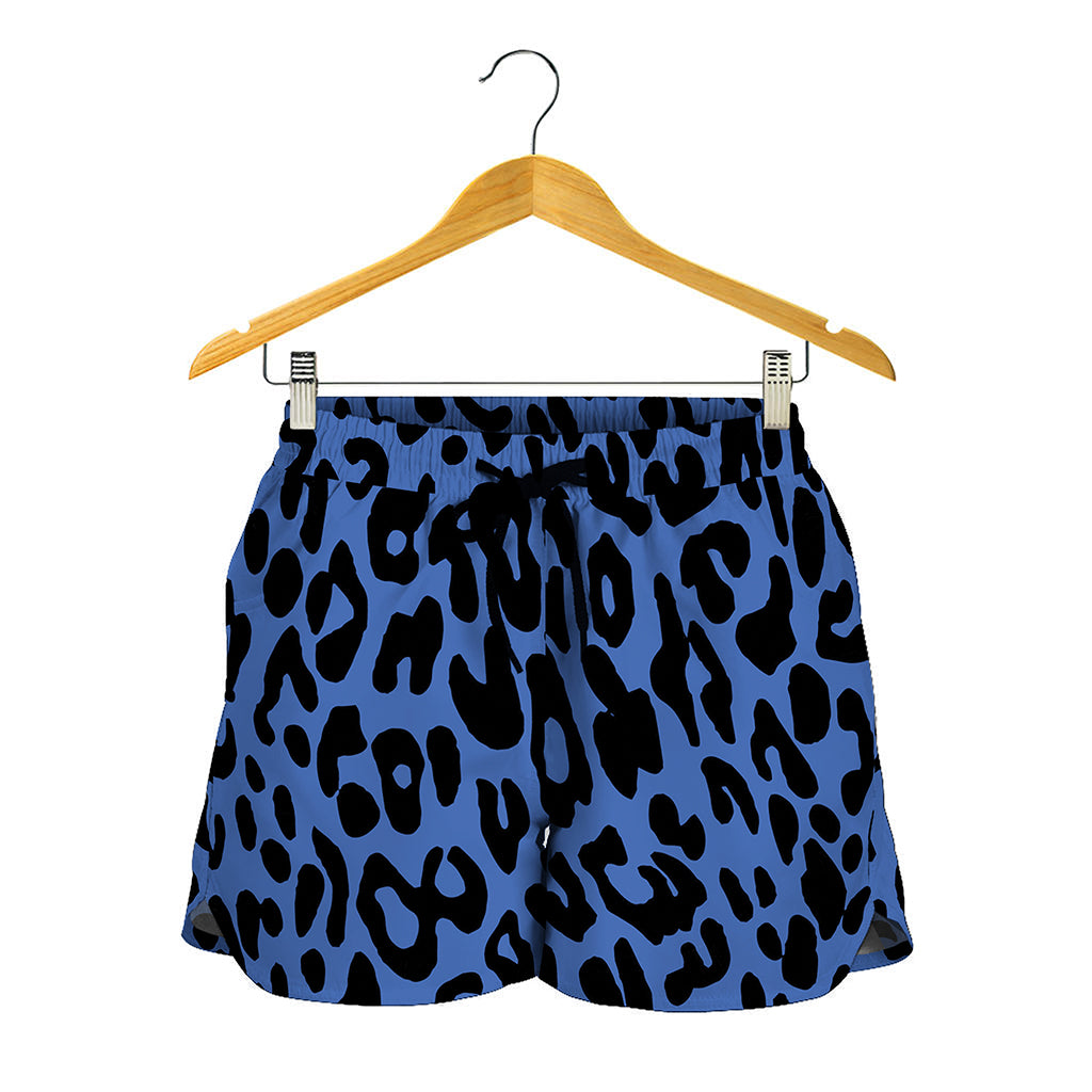Blue Leopard Print Women's Shorts