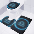 Blue Libra Zodiac Sign Print 3 Piece Bath Mat Set
