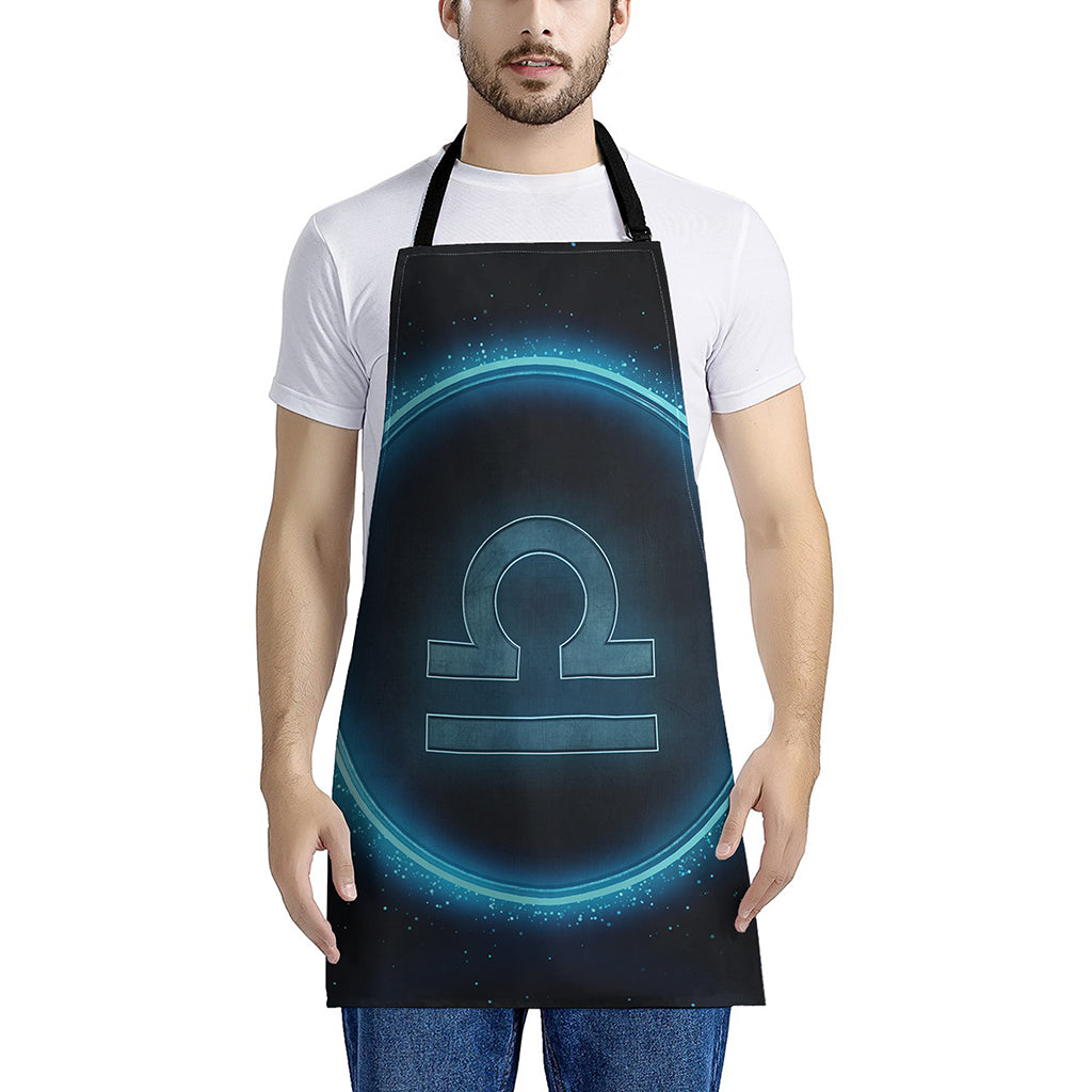 Blue Libra Zodiac Sign Print Apron