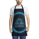 Blue Libra Zodiac Sign Print Apron