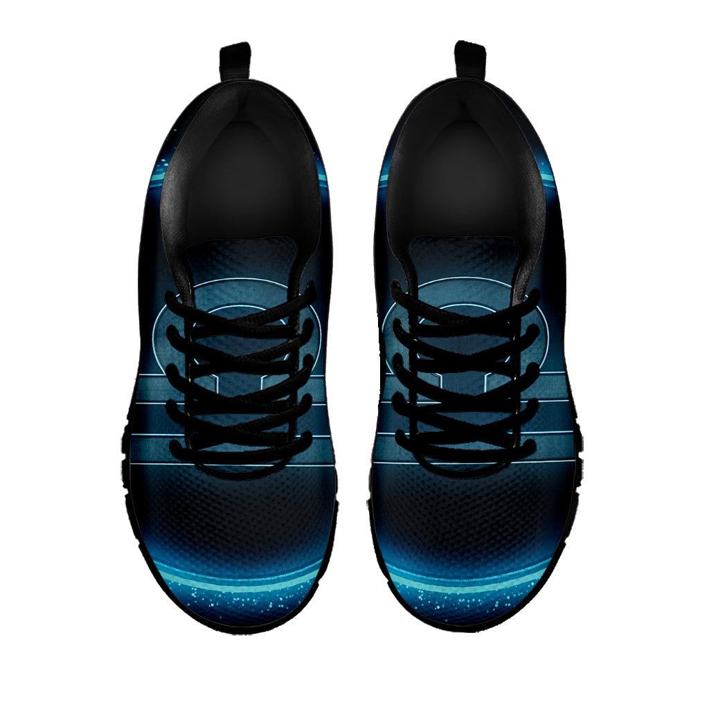 Blue Libra Zodiac Sign Print Black Sneakers