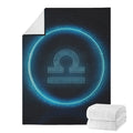 Blue Libra Zodiac Sign Print Blanket