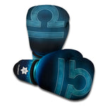 Blue Libra Zodiac Sign Print Boxing Gloves