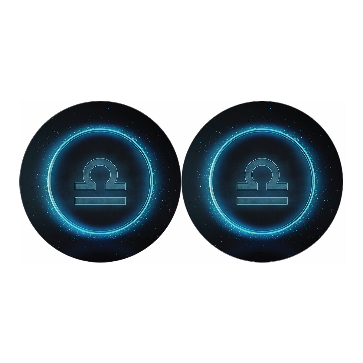 Blue Libra Zodiac Sign Print Car Coasters