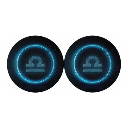 Blue Libra Zodiac Sign Print Car Coasters