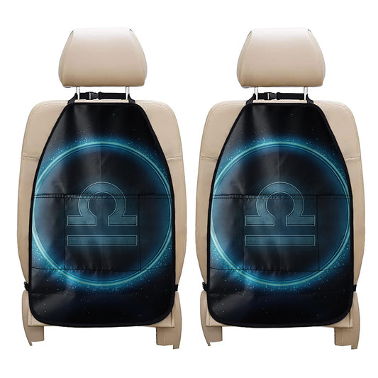 Blue Libra Zodiac Sign Print Car Seat Organizers
