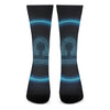 Blue Libra Zodiac Sign Print Crew Socks