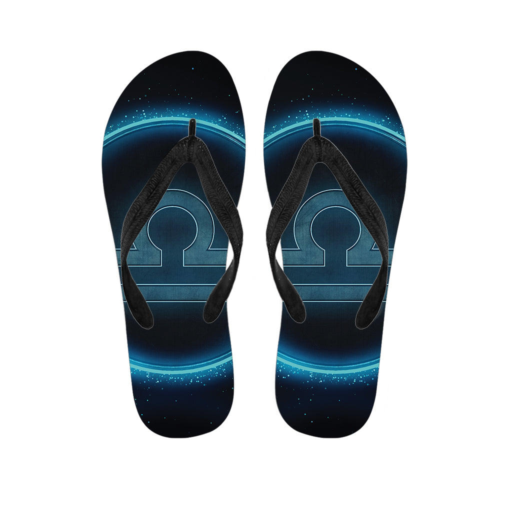 Blue Libra Zodiac Sign Print Flip Flops