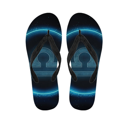 Blue Libra Zodiac Sign Print Flip Flops