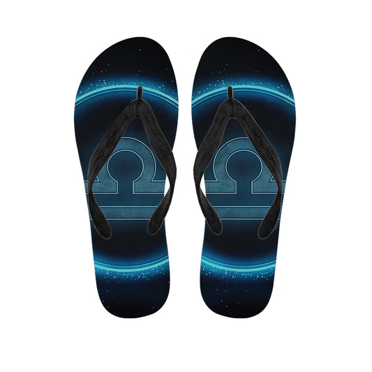 Blue Libra Zodiac Sign Print Flip Flops