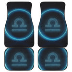 Blue Libra Zodiac Sign Print Front and Back Car Floor Mats