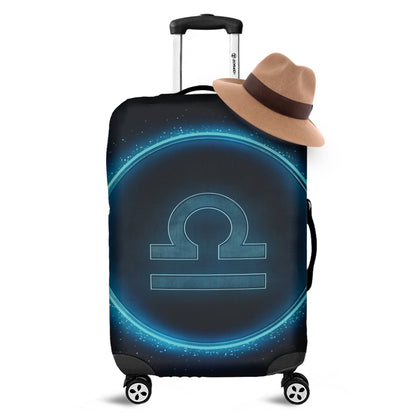 Blue Libra Zodiac Sign Print Luggage Cover