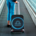 Blue Libra Zodiac Sign Print Luggage Cover