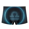 Blue Libra Zodiac Sign Print Men's Boxer Briefs