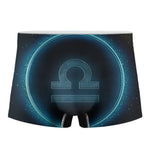 Blue Libra Zodiac Sign Print Men's Boxer Briefs