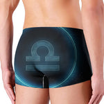 Blue Libra Zodiac Sign Print Men's Boxer Briefs