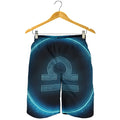 Blue Libra Zodiac Sign Print Men's Shorts
