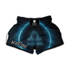 Blue Libra Zodiac Sign Print Muay Thai Boxing Shorts