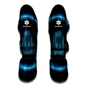 Blue Libra Zodiac Sign Print Muay Thai Shin Guard