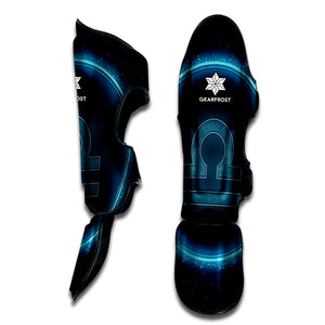 Blue Libra Zodiac Sign Print Muay Thai Shin Guard