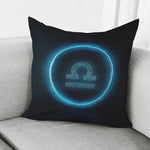Blue Libra Zodiac Sign Print Pillow Cover