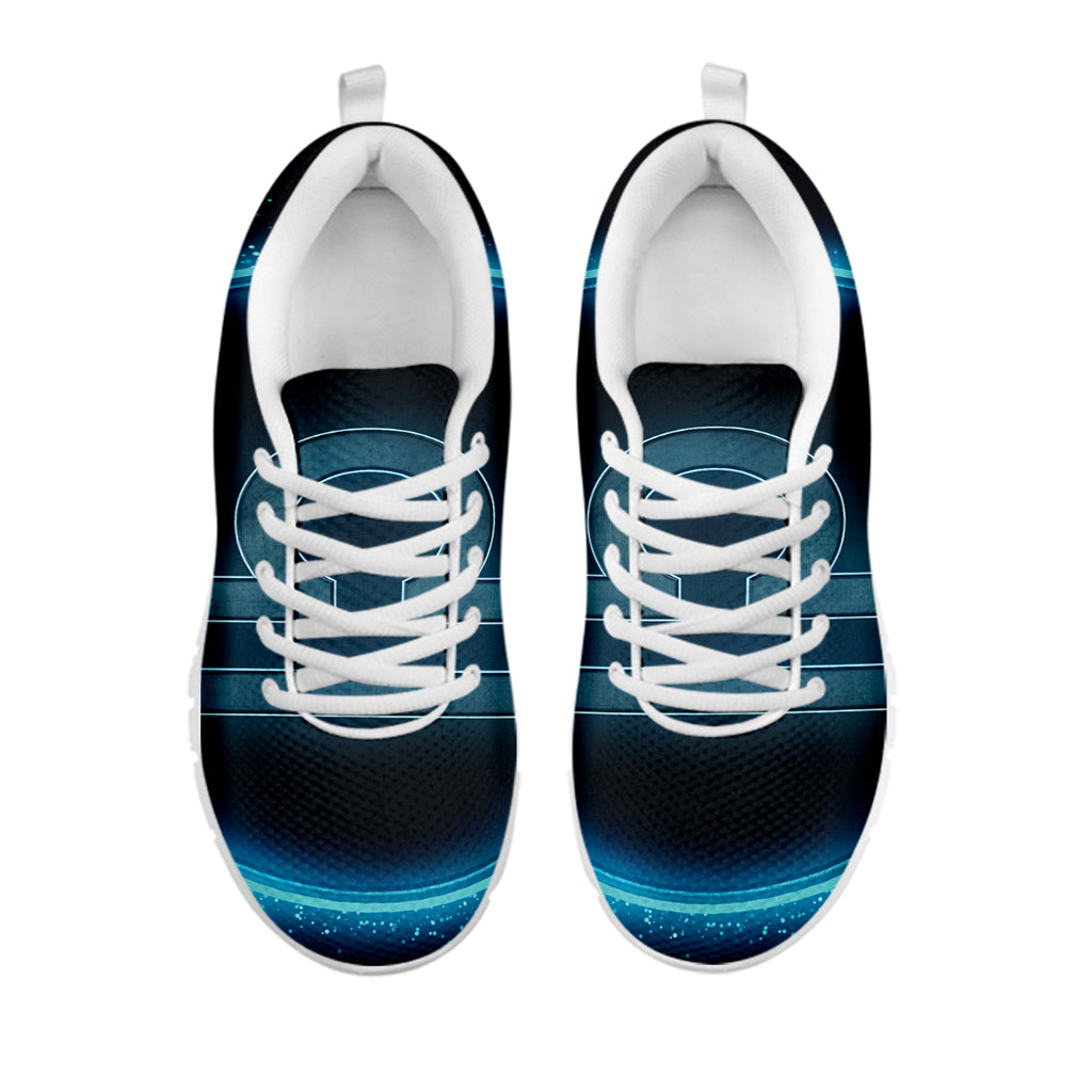 Blue Libra Zodiac Sign Print White Sneakers