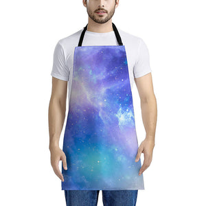 Blue Light Nebula Galaxy Space Print Apron
