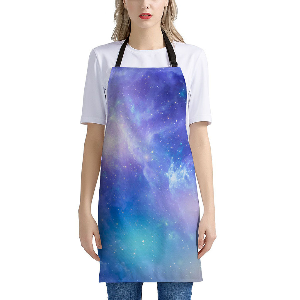Blue Light Nebula Galaxy Space Print Apron