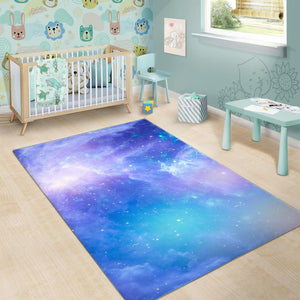 Blue Light Nebula Galaxy Space Print Area Rug GearFrost