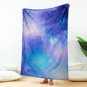 Blue Light Nebula Galaxy Space Print Blanket